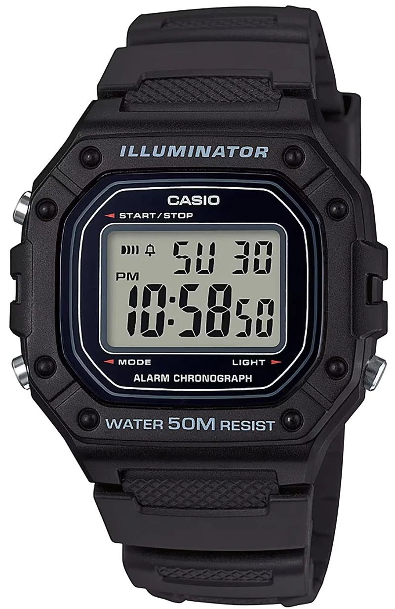 Casio W-218H-1AVEF Herrenuhr • 7 Jahre Batterie • Retro-Look