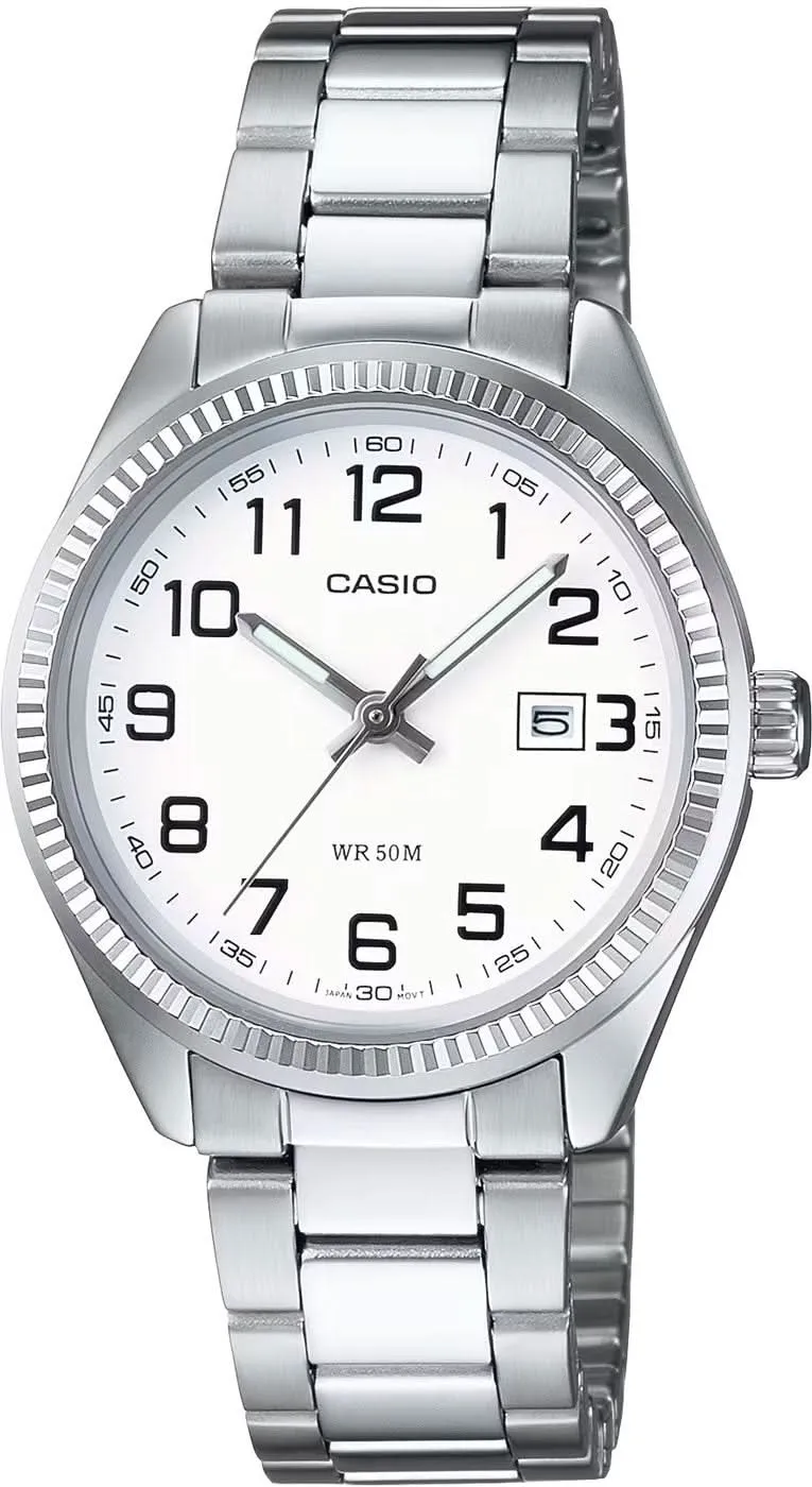 Casio Collection LTP-1302PD-7BVEG Damenuhr • Zeitloses Design • Mit Datumsanzeige