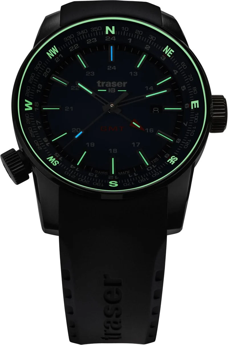 Traser P68 Pathfinder GMT 109743 Herrenuhr • Trigalight H3 • Swiss Made