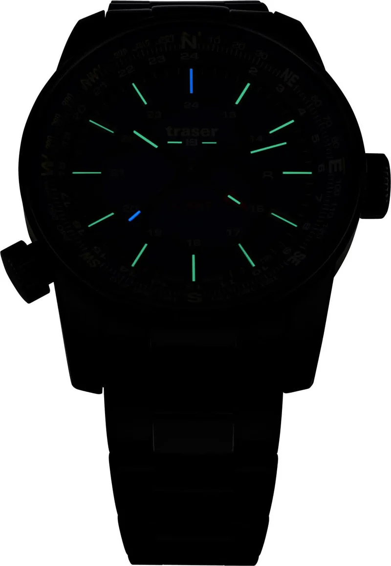 Traser P68 Pathfinder GMT Green 109525 Herrenuhr • Trigalight H3-Technologie • Swiss Made