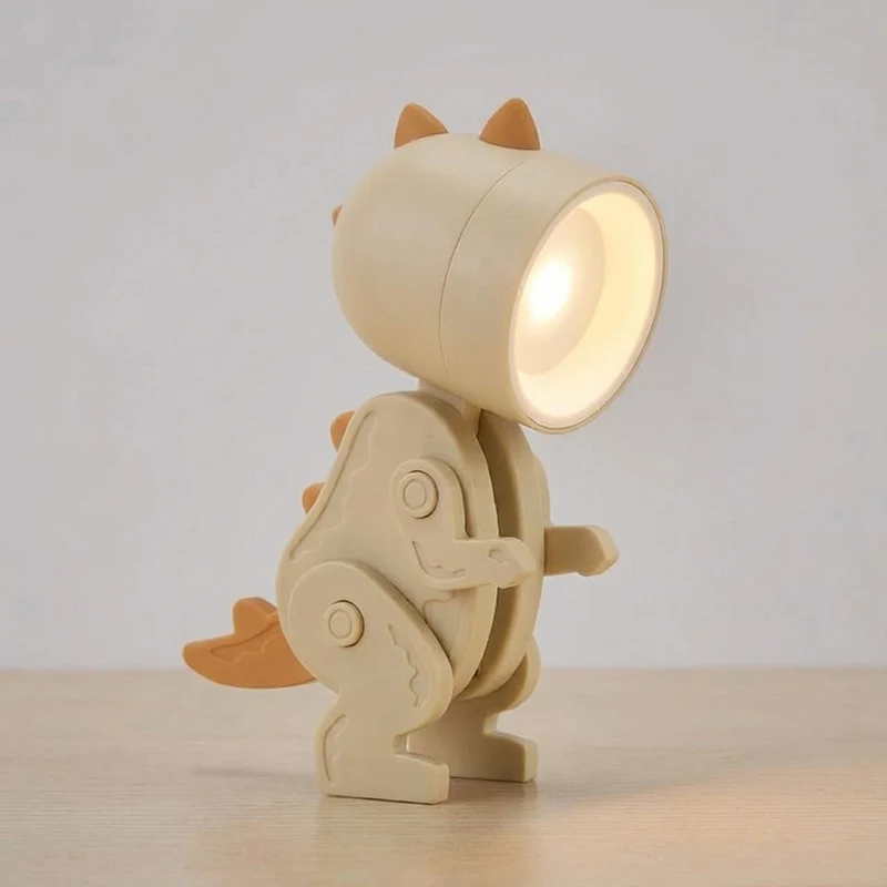 Bureaulamp Dinosaurus Opvouwbaar LED Warm Licht Draagbaar Clip Groen Blauw Roze Geel Speels Kinderkamer Kantoor Compact Reislamp USB | Sansoti