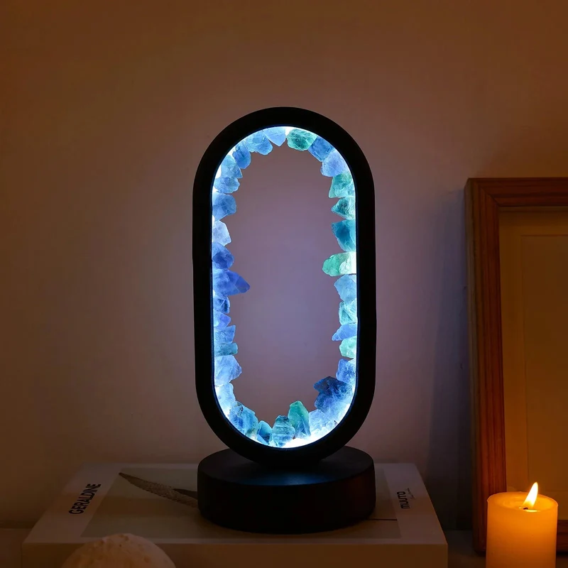Tafellamp Amethist Handgemaakt Natuurkristal LED E14 Paars Roze Sfeer Slaapkamer Meditatie Yoga Rustgevend Decoratie Innerlijke Rust | Sansoti