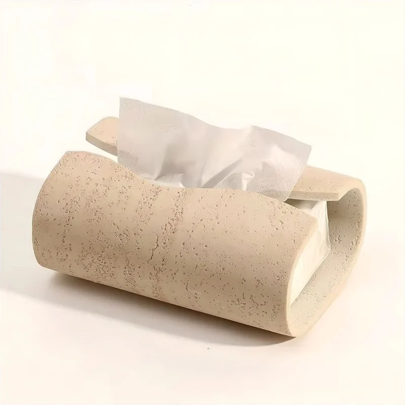 Zandsteen Tissuebox Cilindrisch 20cm Woonkamer Badkamer | Sansoti