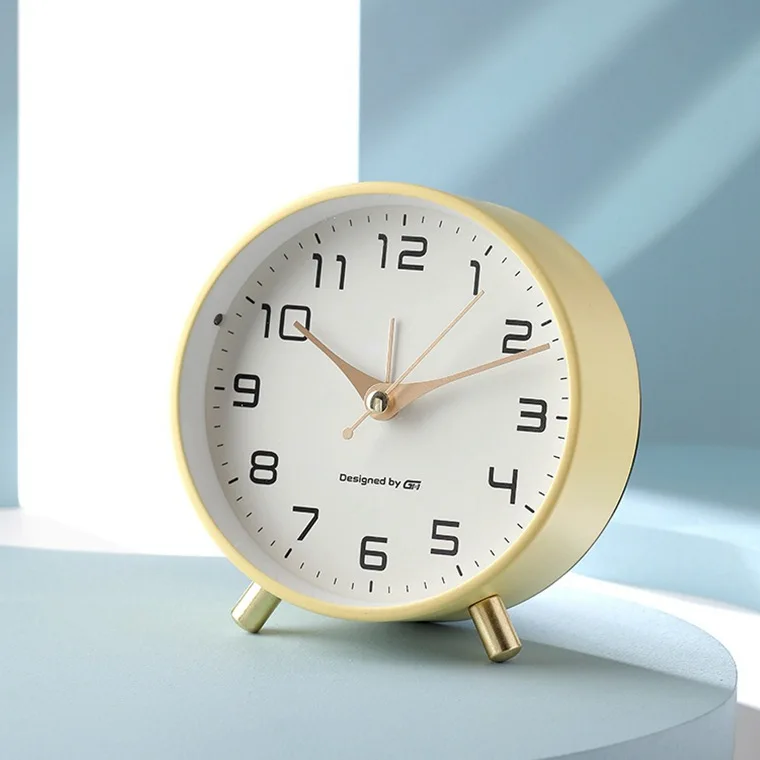 Tafelklok Scandinavisch Stil Uurwerk Metaal Glas Slaapkamer Woonkamer Modern | Sansoti