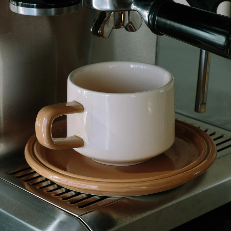 Theekop met Schotel Keramiek Set Kleurrijk Vintage Stijlvol Koffiekop Cadeau | Sansoti