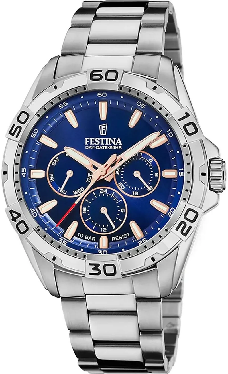 Festina Multifunction F20623/2 Herrenuhr • Blau • Edelstahl