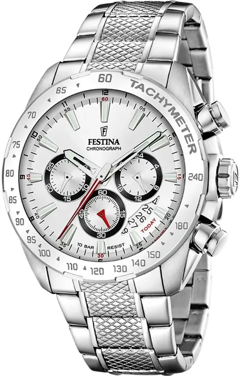 Festina Timeless Chronograph F20668/1 Herrenuhr • 10 ATM • Edelstahl
