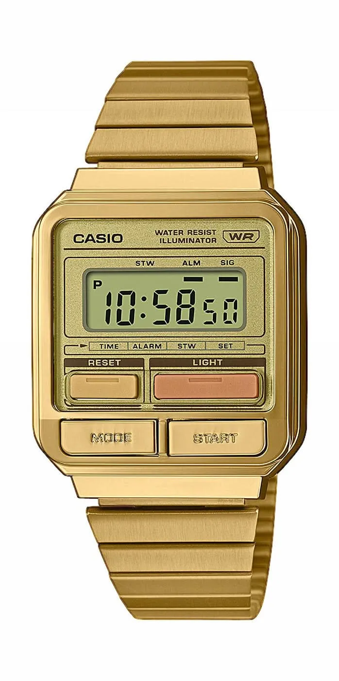 Casio Vintage A120WEG-9AEF Herrenuhr • Kultiges Retro-Design • Mehrfarbige Tasten