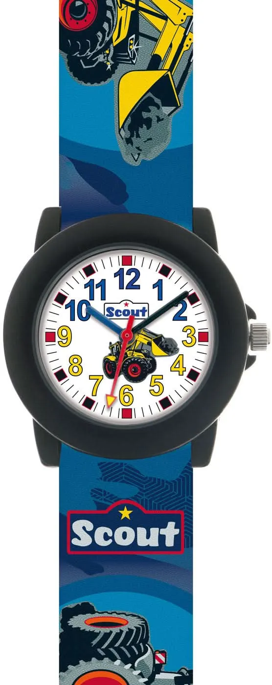 Scout Bagger 305038 Kinderuhr • Pädagogische Lernuhr • Wasserdicht bis 5 Bar