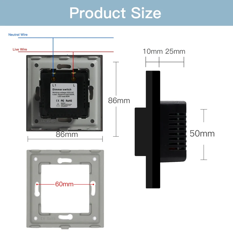 Draaiknop Wanddimmer voor Dimbare Verlichting