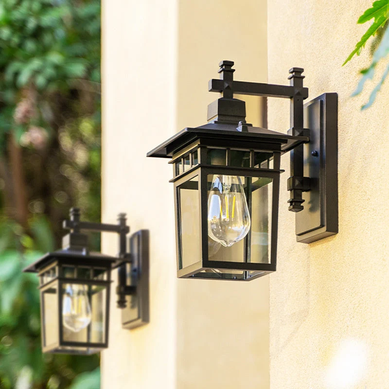 Buitenlamp Wand Aluminium Zwart IP23 E27 Waterdicht Tuin Balkon Modern Wandlamp