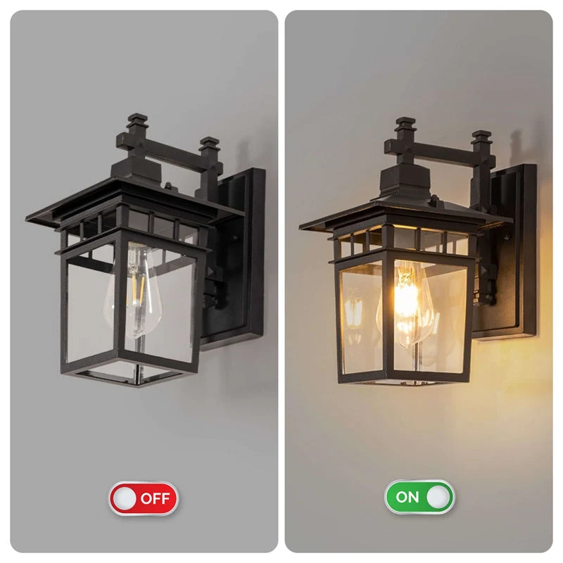Buitenlamp Wand Aluminium Zwart IP23 E27 Waterdicht Tuin Balkon Modern Wandlamp