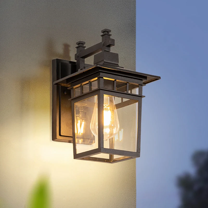 Buitenlamp Wand Aluminium Zwart IP23 E27 Waterdicht Tuin Balkon Modern Wandlamp