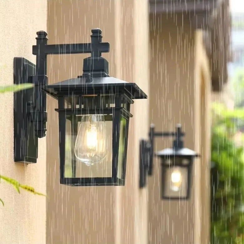 Buitenlamp Wand Aluminium Zwart IP23 E27 Waterdicht Tuin Balkon Modern Wandlamp