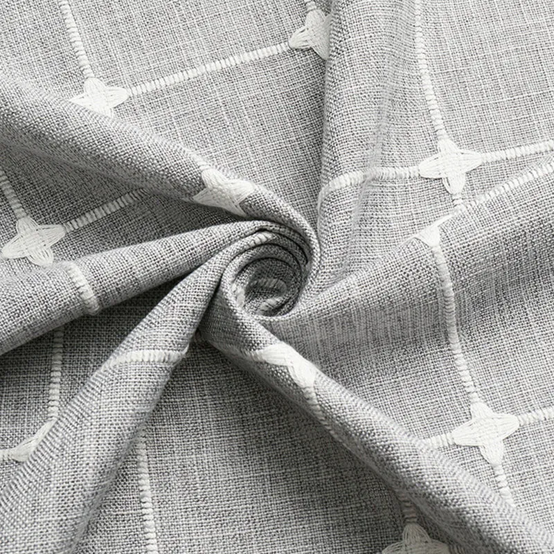Douchegordijn Linnen Bohemian Waterproof Kwastjes 180x200cm Badkamer Beige Geruit