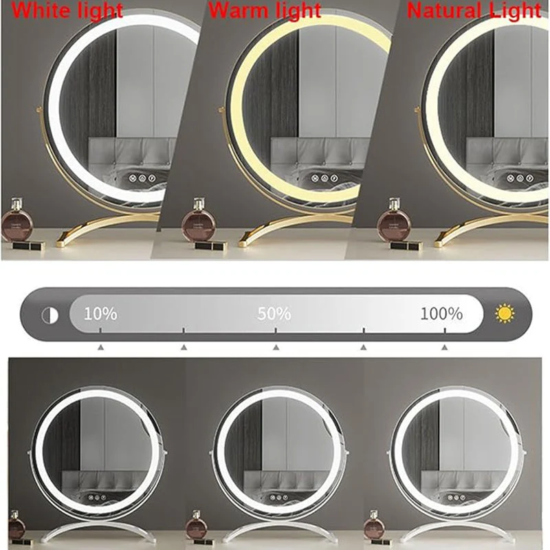 Make-up Spiegel LED Verlichting Oplaadbaar 40cm 360° Draaibaar Dimbaar 3 Lichtmodi