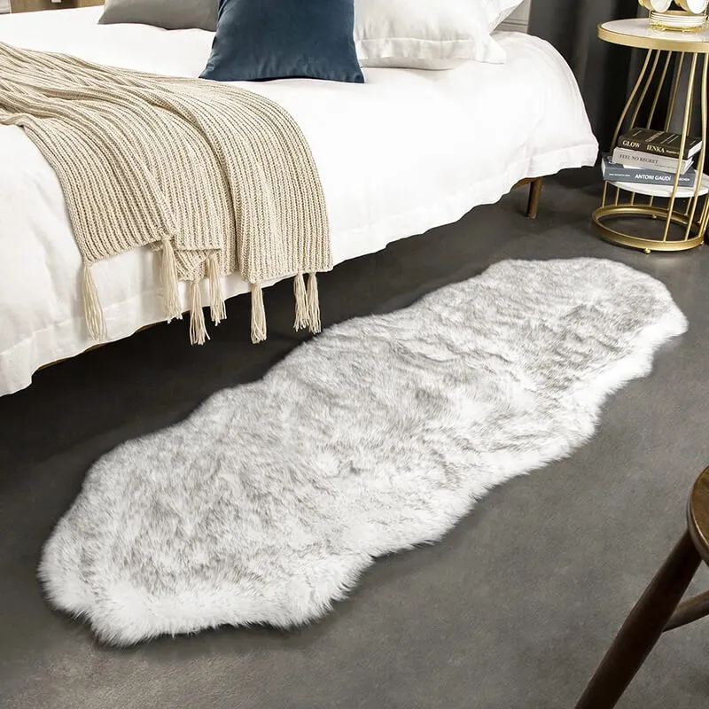 Vloerkleed Schapenvacht Imitatie Pluizig Antislip 60x120cm Slaapkamer Woonkamer Zacht