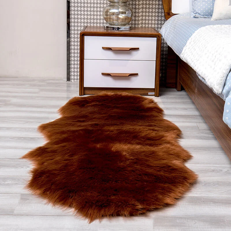 Vloerkleed Schapenvacht Imitatie Pluizig Antislip 60x120cm Slaapkamer Woonkamer Zacht