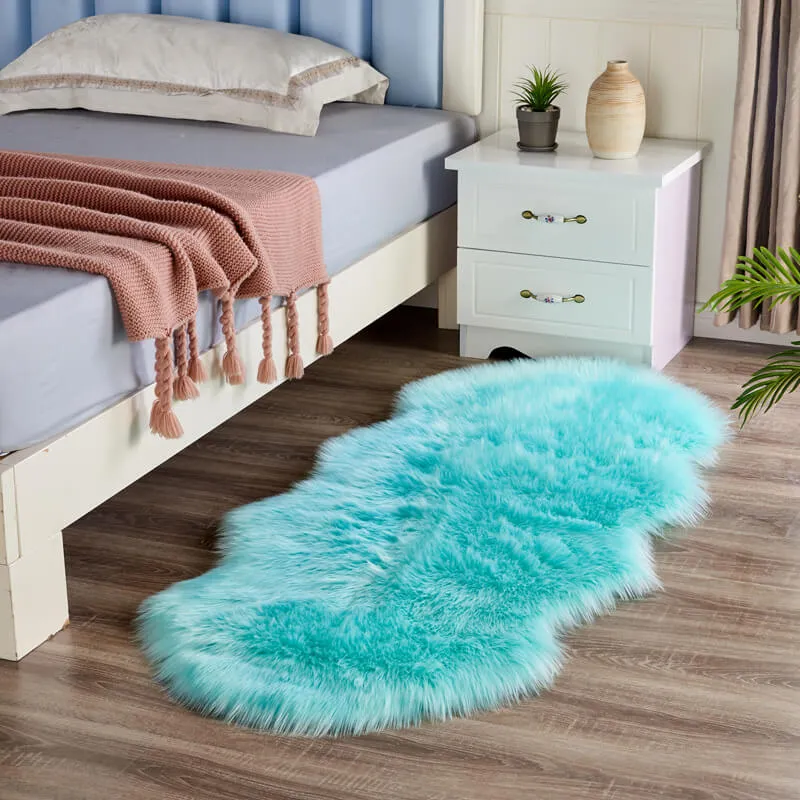 Vloerkleed Schapenvacht Imitatie Pluizig Antislip 60x120cm Slaapkamer Woonkamer Zacht