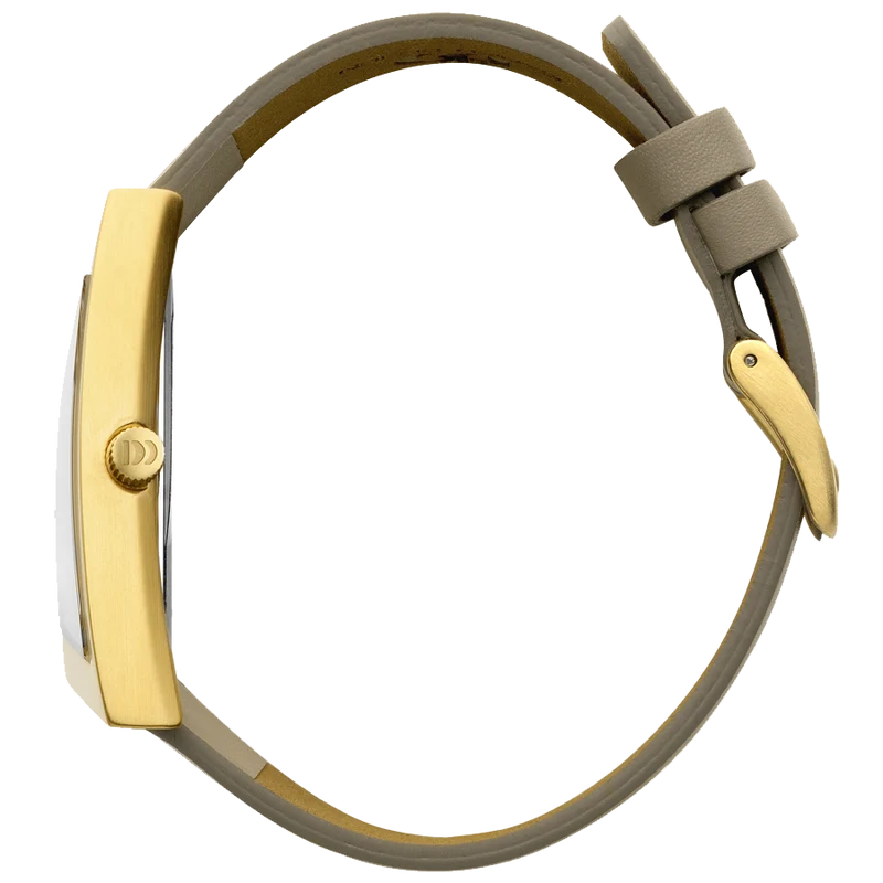 Danish Design Frihed IV15Q1207 Squeezy Damenuhr Gold • Mineralglas • Lederarmband