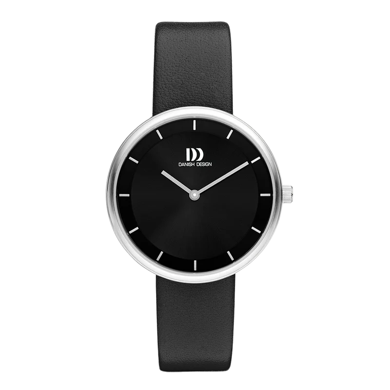 Danish Design Frihed IV13Q1264 Damenuhr Schwarz • Mineralglas • Gestreifter Zifferblatt-Index