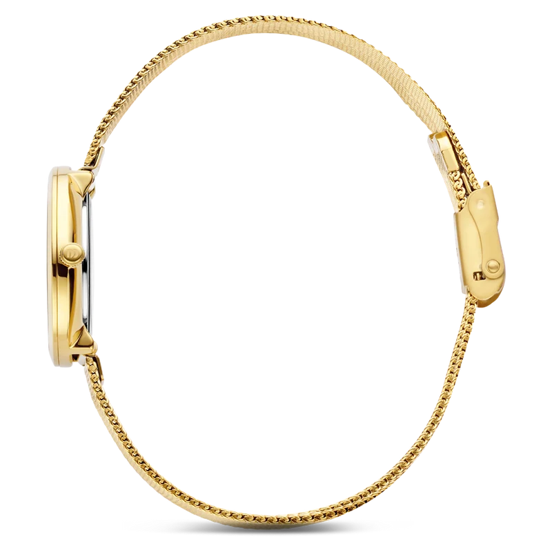 Danish Design Amelia Ripple IV05Q1307 Damenuhr Gold • Milanaise-Armband • Mineraluhrenglas