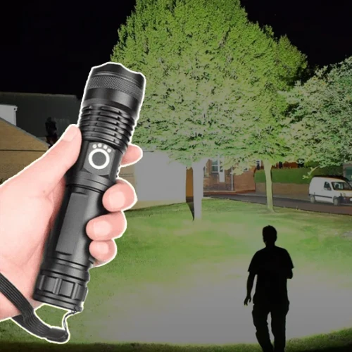 Oplaadbare LED Zaklamp 90000 Lumen Telescopisch USB Aluminium Waterdicht Buiten Camping Jacht Zoeklicht | Sansoti