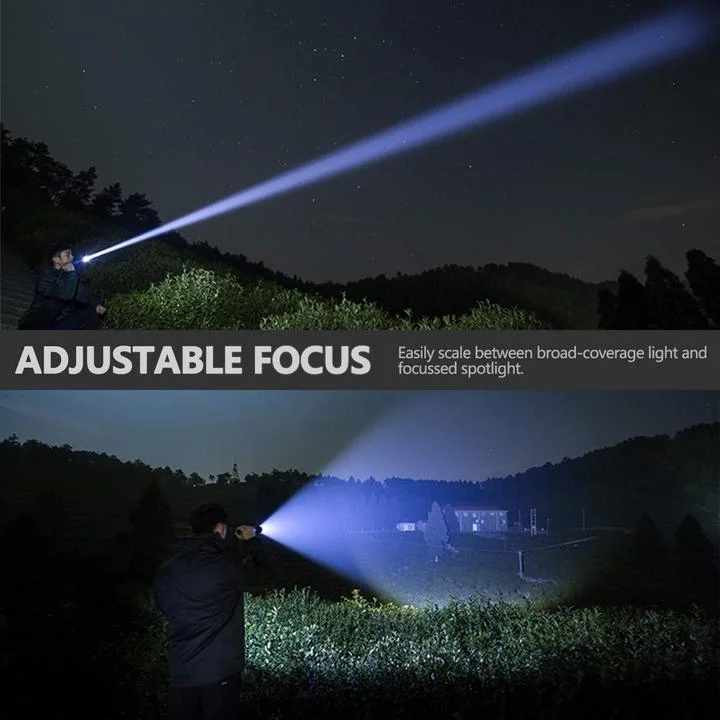 Oplaadbare LED Zaklamp 90000 Lumen Telescopisch USB Aluminium Waterdicht Buiten Camping Jacht Zoeklicht | Sansoti