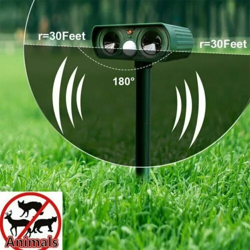 Ultrasone Dierenverjager op Zonne-energie met Infrarood Bewegingssensor Waterdicht voor Tuin Erf 30m Bereik | Sansoti