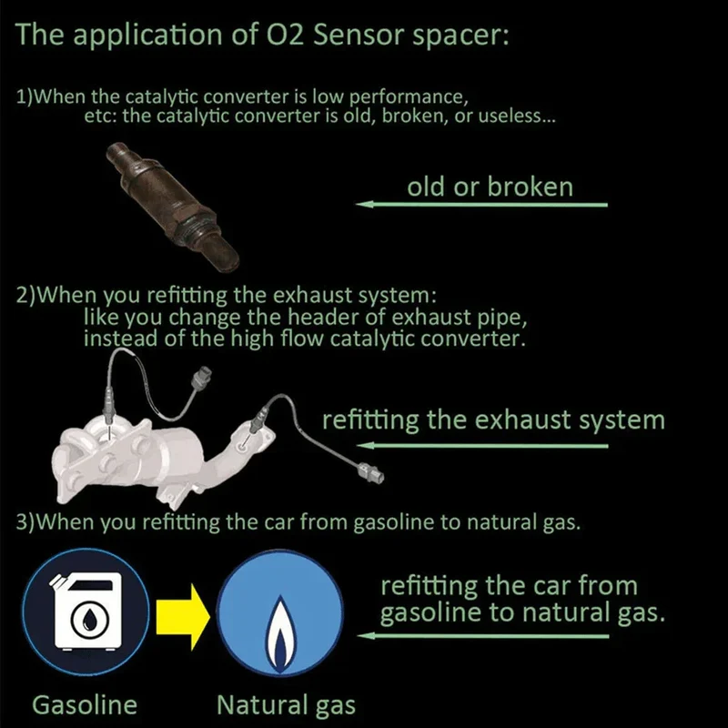 O2 Sensor Adapter M18x1.5 met Ingebouwde Katalysator voor Uitlaatmodificaties Off-Road Voertuigen Universeel | Sansoti