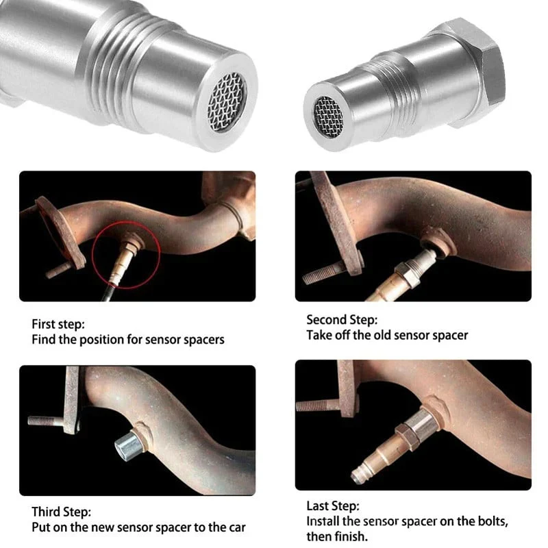 O2 Sensor Adapter M18x1.5 met Ingebouwde Katalysator voor Uitlaatmodificaties Off-Road Voertuigen Universeel | Sansoti