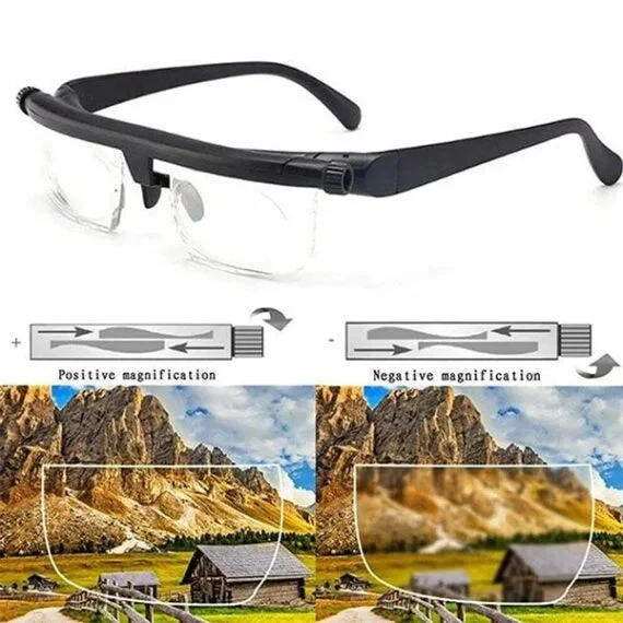 Verstelbare Leesbril Dichtbij en Veraf Draaiknop Zelfaanpasbare Focus Zonder Recept Polycarbonaat Lenzen | Sansoti