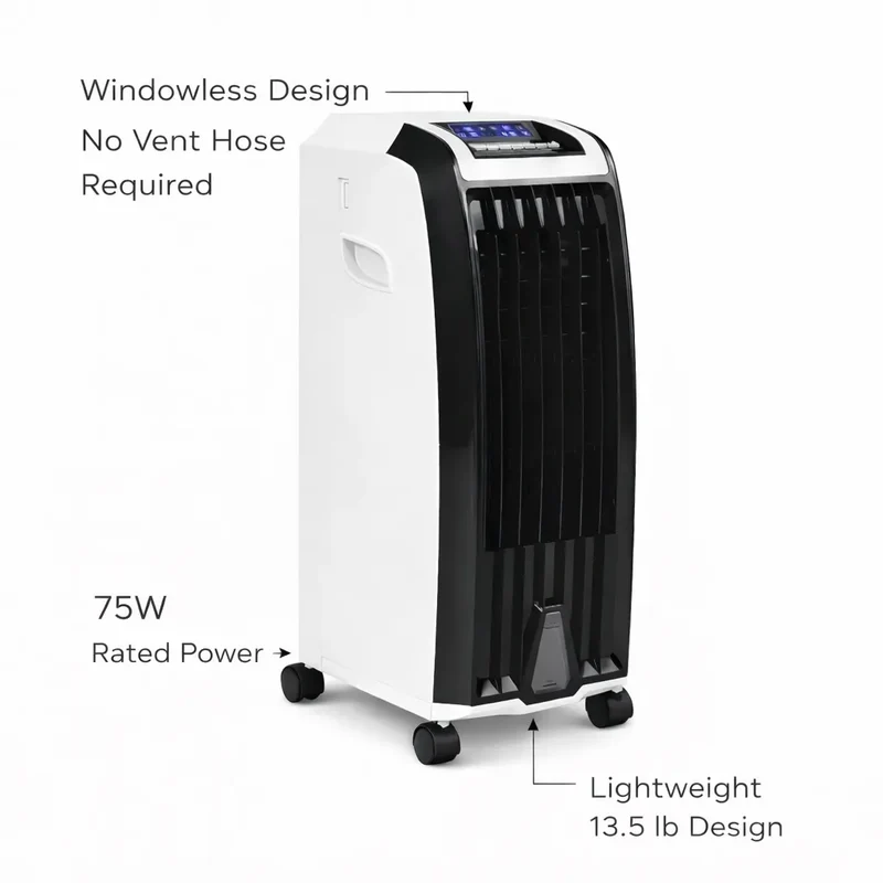 Mobiele Aircooler op Wielen 6.5L Waterreservoir met Timer Zwenkmodus Energiezuinig voor Thuis Kantoor | Sansoti