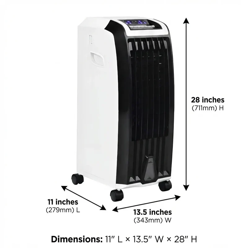 Mobiele Aircooler op Wielen 6.5L Waterreservoir met Timer Zwenkmodus Energiezuinig voor Thuis Kantoor | Sansoti