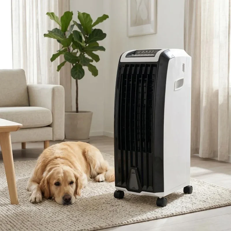 Mobiele Aircooler op Wielen 6.5L Waterreservoir met Timer Zwenkmodus Energiezuinig voor Thuis Kantoor | Sansoti