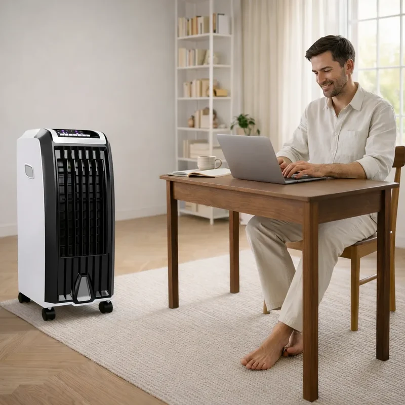 Mobiele Aircooler op Wielen 6.5L Waterreservoir met Timer Zwenkmodus Energiezuinig voor Thuis Kantoor | Sansoti