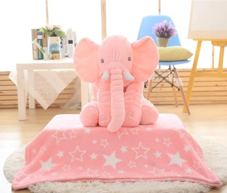 Pluche Olifant Knuffel Kussen voor Kinderen – Zachte Babykamer Decoratie in 60 of 80 cm voor Fotoshoots | Sansoti