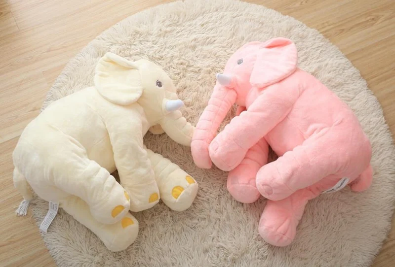 Pluche Olifant Knuffel Kussen voor Kinderen – Zachte Babykamer Decoratie in 60 of 80 cm voor Fotoshoots | Sansoti