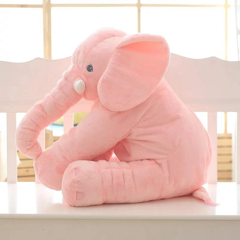Pluche Olifant Knuffel Kussen voor Kinderen – Zachte Babykamer Decoratie in 60 of 80 cm voor Fotoshoots | Sansoti