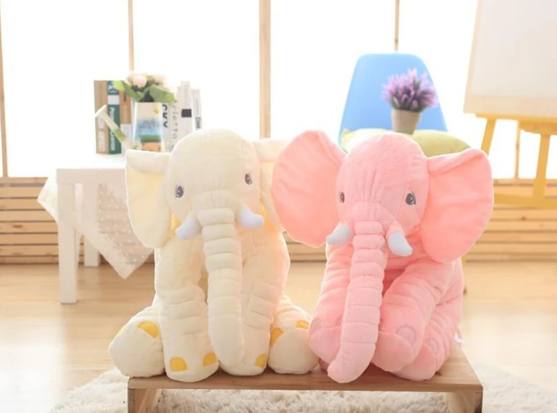 Pluche Olifant Knuffel Kussen voor Kinderen – Zachte Babykamer Decoratie in 60 of 80 cm voor Fotoshoots | Sansoti