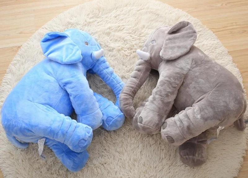 Pluche Olifant Knuffel Kussen voor Kinderen – Zachte Babykamer Decoratie in 60 of 80 cm voor Fotoshoots | Sansoti