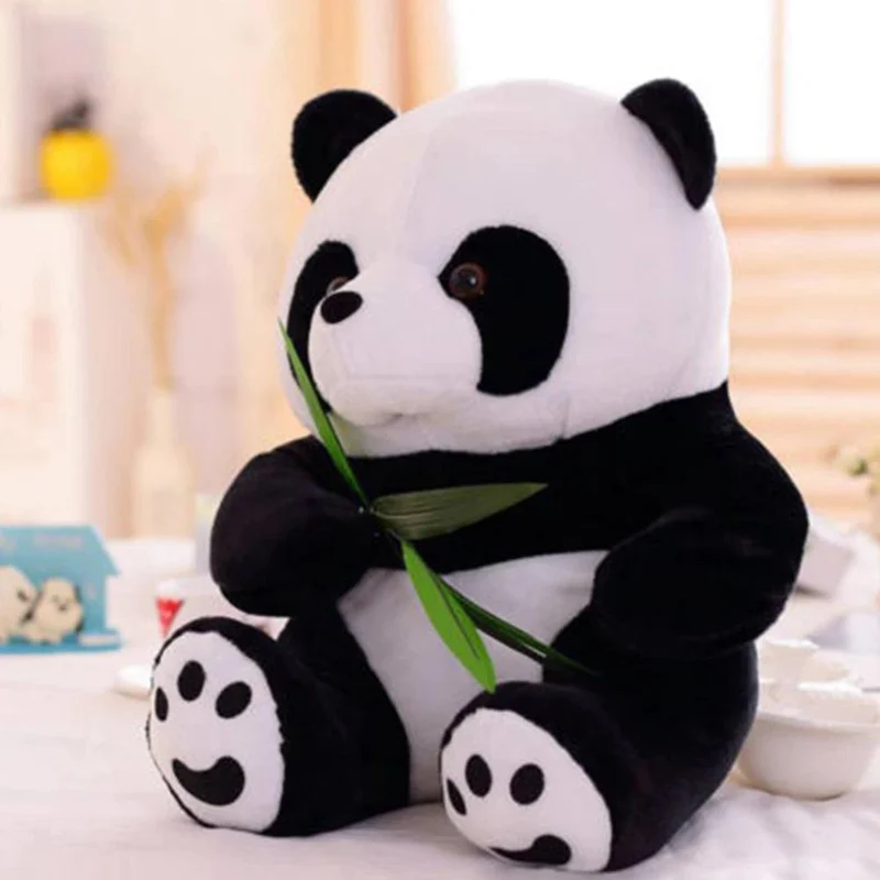 Pluche Panda Knuffel Zacht Gevuld Dier Bamboe Motief Kinderkamer Speelgoed XL Kinderen Cadeau Decoratie | Sansoti