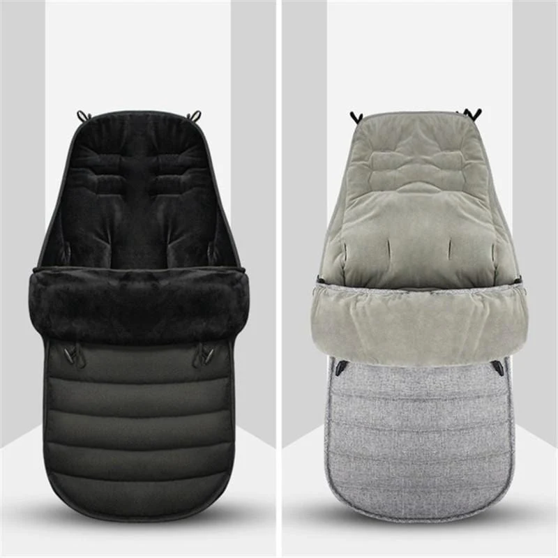 Babyslaapzak Voetenzak Kinderwagen Universeel Katoen Winterwarm Winddicht Dubbele Rits 90cm Comfortabel | Sansoti
