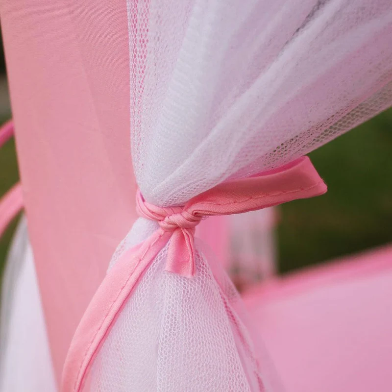 Prinsessenkasteel Speeltent Hexagon 140cm Roze Blauw Binnen Buiten Opvouwbaar Kinderkamer Rollenspel | Sansoti