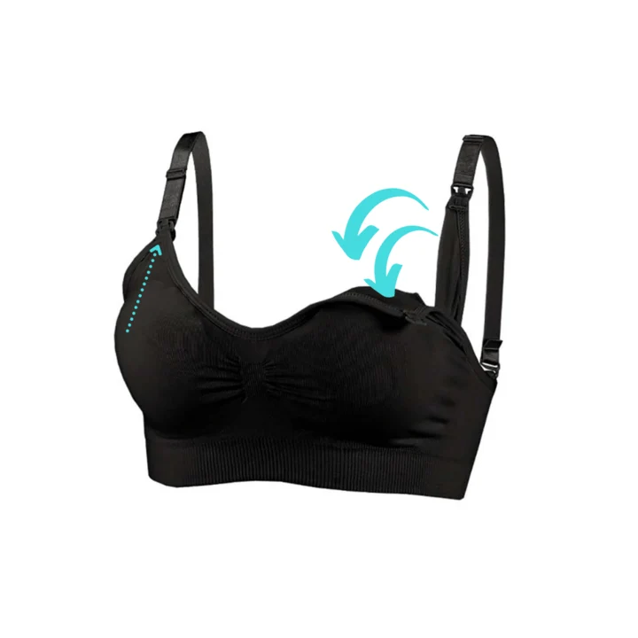 Voedingsbh Zonder Beugel Handsfree Kolven Zwangerschap Comfortabel Draagcomfort Zwart Huid Maten M L XL | Sansoti