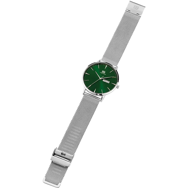 Danish Design Akilia IQ77Q1267 Herrenuhr Grün • Grünes Sunburst-Zifferblatt • Tag/Datum-Anzeige