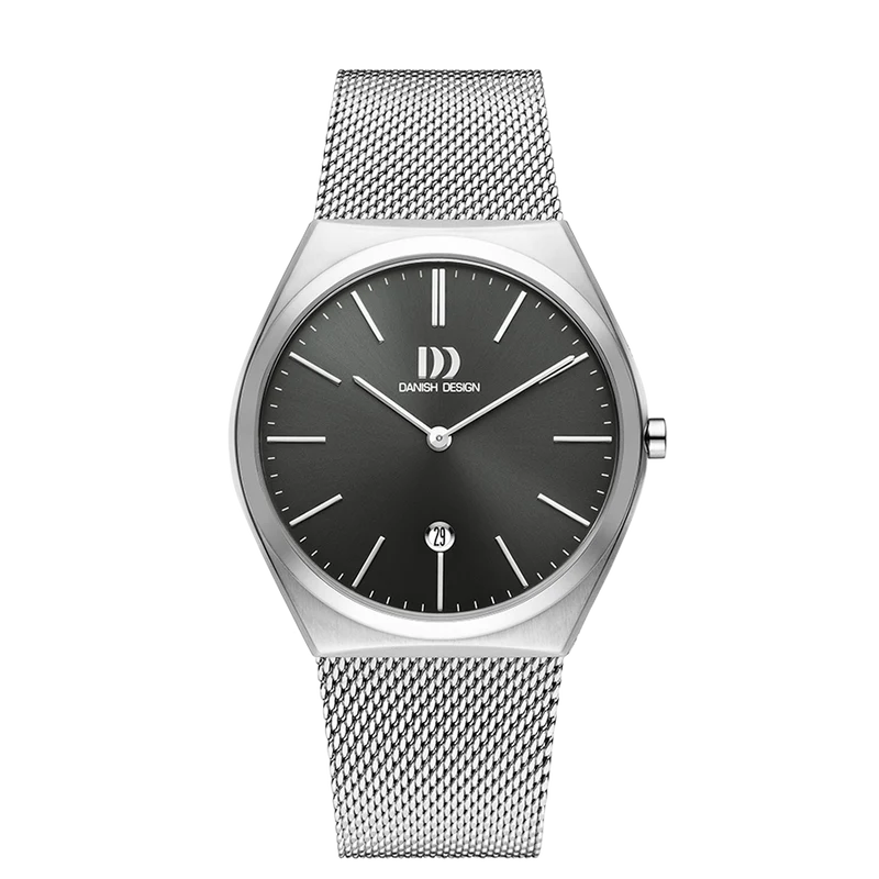 Danish Design Tåsinge IQ64Q1236 Herrenuhr Silber • Mineralglas • Edelstahl-Mesharmband