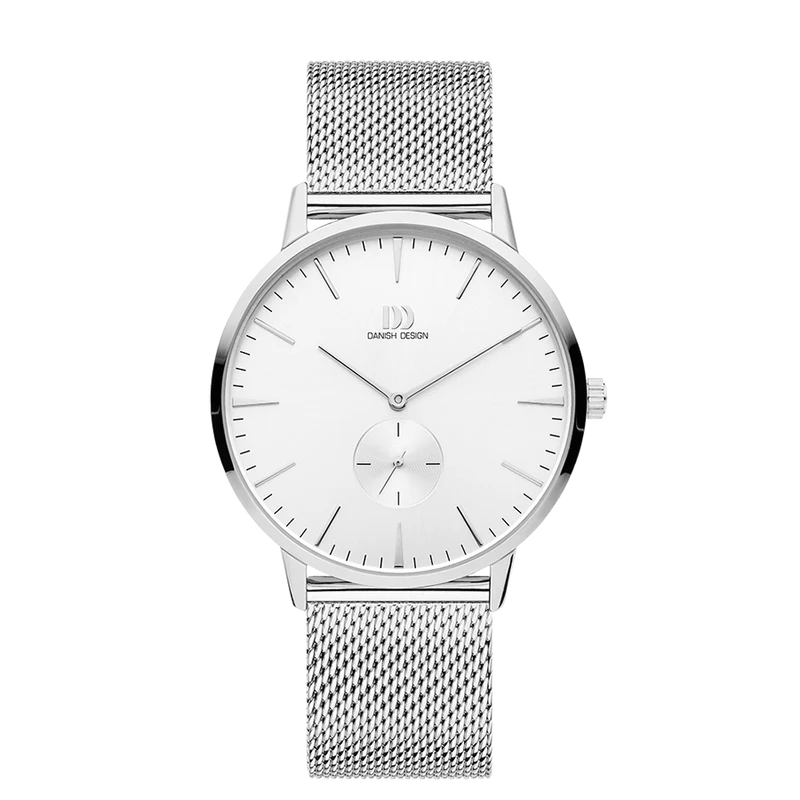 Danish Design Akilia IQ62Q1250 Herrenuhr Silber • Petite-Sekunde • Milanaisearmband