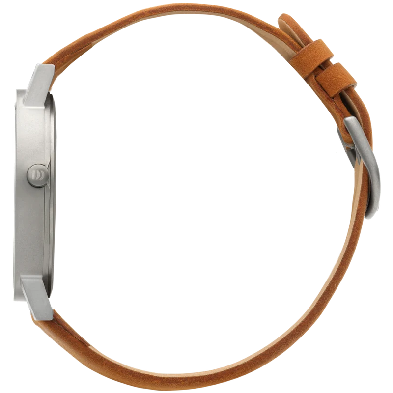 Danish Design Gløbe IQ31Q1273 Rhine Large Armbanduhr Weiß/Kamel • Titangehäuse • Mineralglas