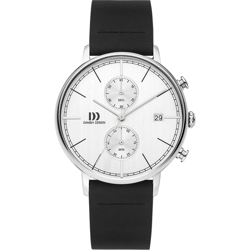 Danish Design Koltur Chrono II IQ12Q1290 Herrenuhr Silber • Mineralglas • Chronograph